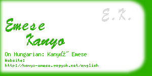 emese kanyo business card